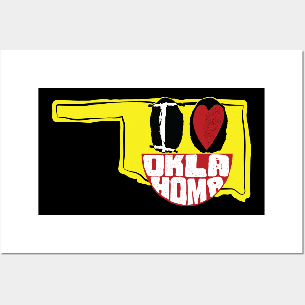 I Love Oklahoma Smiling Happy Face Wall Art by pelagio